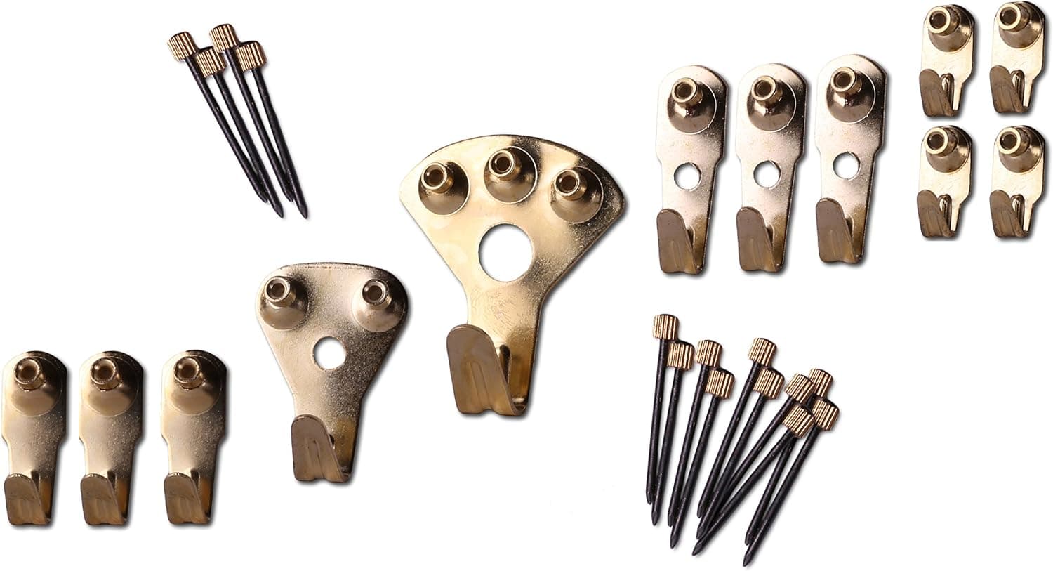 Supply Guru Professional Picture Hanging Value Pieces Hanger Kit / 12 Piece Kit / 10lb-100lb Hook Capacity/Hardened Steel Nails