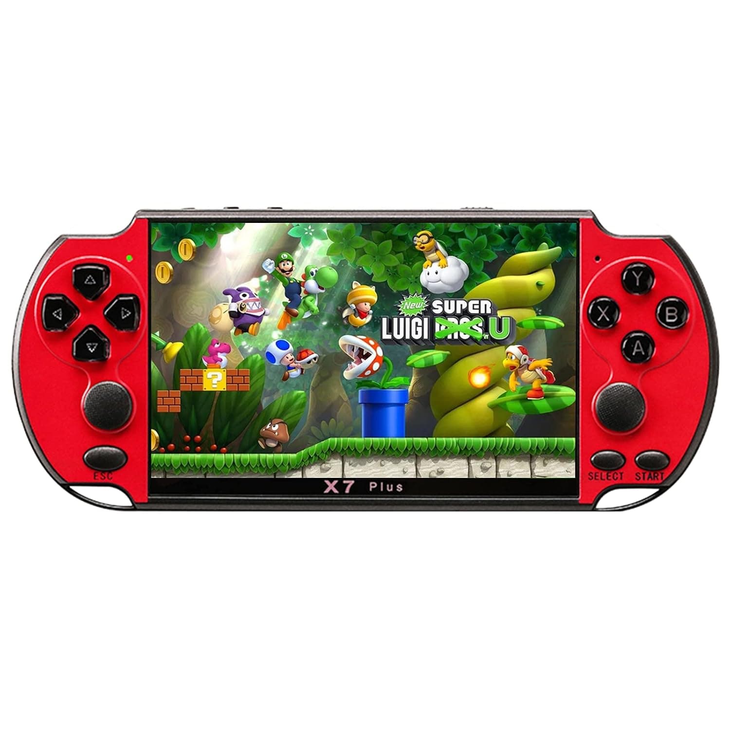 songlan-X7Plus 5.1 inch Built-in 10500+ Free Games GBC/GBA/FC/MD/Arcade, Dual Joystick Portable Handheld Game Console, 8GB RAM, MP3, MP4, MP5, Movie/Video/Music/Gamer Birthday Gift（Red）
