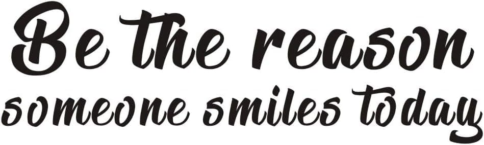 IARTTOP Inspirational Quote Wall Decal, Be The Reason Someone Smiles Today Motivational Saying Stickers,Positive Attitude Vinyl for Bedroom Living Room Classroom Decor,Black
