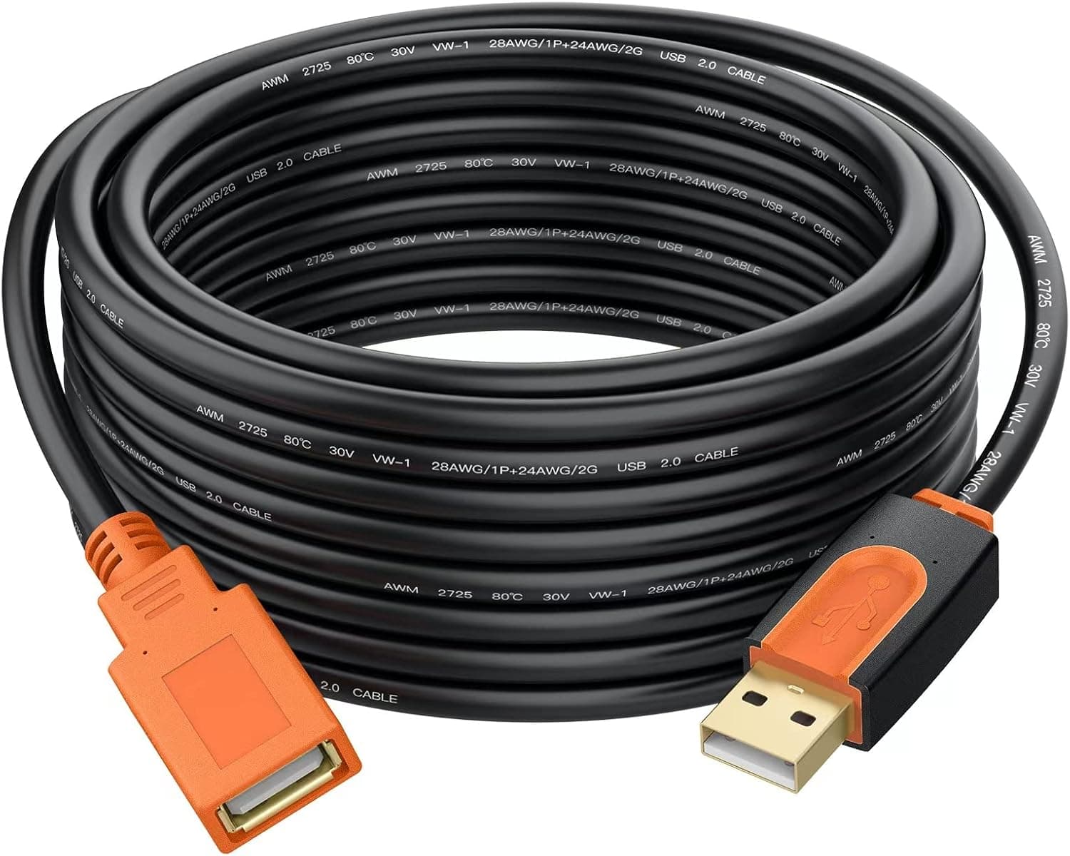 USB Extension Cable 20 ft, SNANSHI USB 2.0 Extension Cable USB Male to Female for Webcam, USB Camera, Printer, Mouse, Keyboard, Controller and More