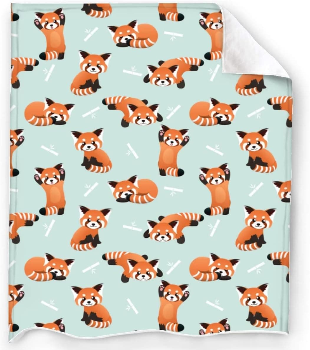Red Panda Throw Blanket Soft Cozy Blanket Lightweight Flannel Blankets for Couch Bed Living Room Adults Kids Teens Gifts All Season 50"X40"