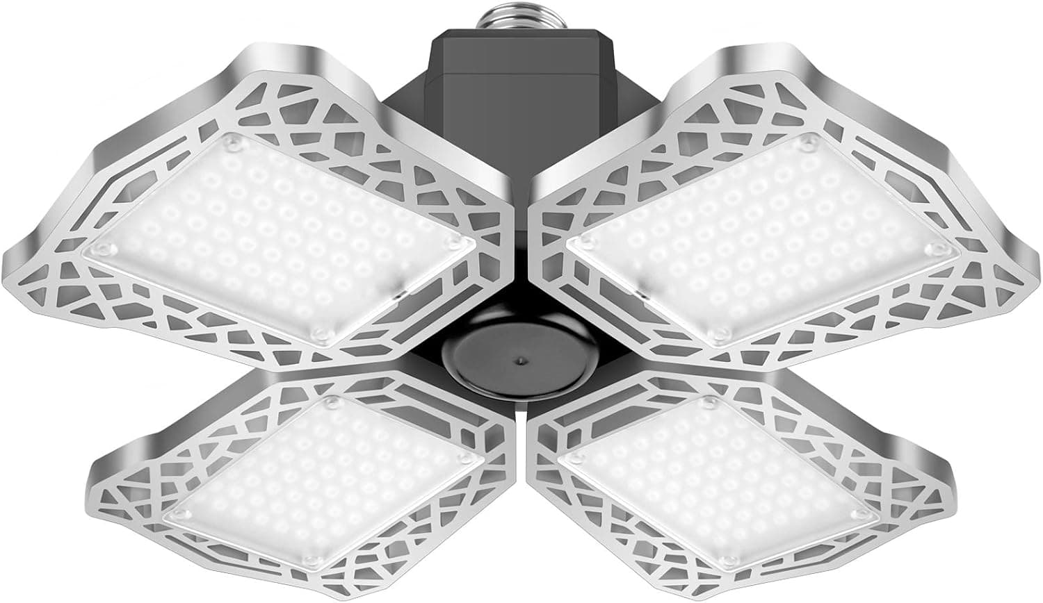 Mixoo LED Garage Light 70W - Super Bright Deformable LED Garage Ceiling Light with 4 Adjustable Panels, 6500LM E26 LED Shop Light for Garage, Warehouse, Basement