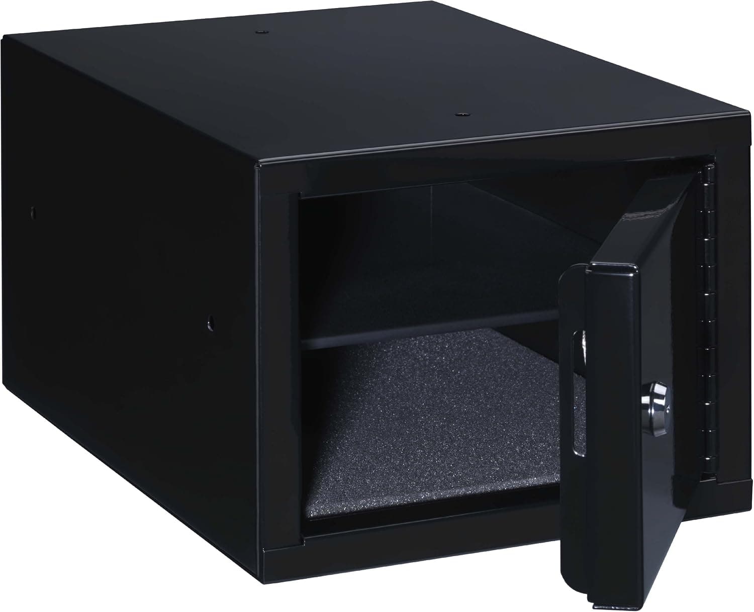 Stack-On Steel Pistol Box with Removable Shelf, Black