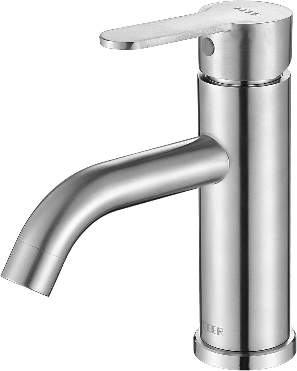 Bathroom Faucet KEER Single Hole Single Handle Lavatory Basin Bath Sink Vanity Faucet with 2 Hoses Modern Commercial Stainless Steel Faucet for Bathroom Sink