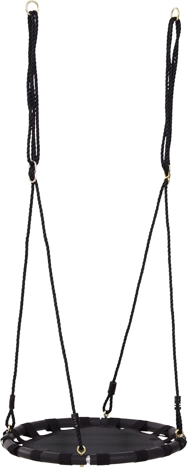 HOMCOM Hanging Tree Swing, Flying Platform Attaches to Tree or Existing Swing Set for Backyard and Heavy Duty, Black