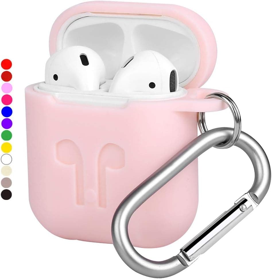 EYEKOP AirPods Case, Protective Silicone Skin Cover Compatible for AirPods 1 &2 (Pink)