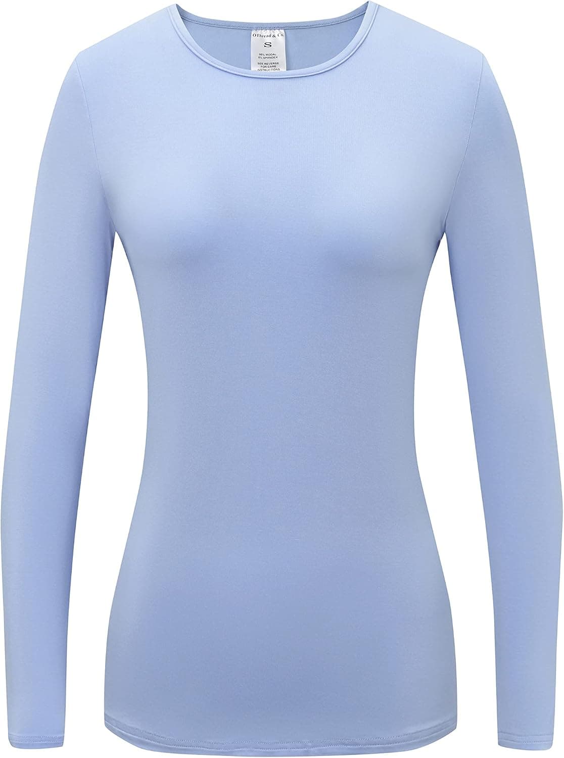 OThread & Co. Women's Long Sleeve T-Shirt Comfy Underscrub Tee Basic Stretch Layer