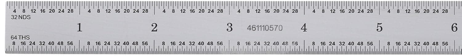 Fowler 52-511-024 Flexible Inch Series Certified Rule Satin Chrome Finish, 5R Graduation, 24" Length