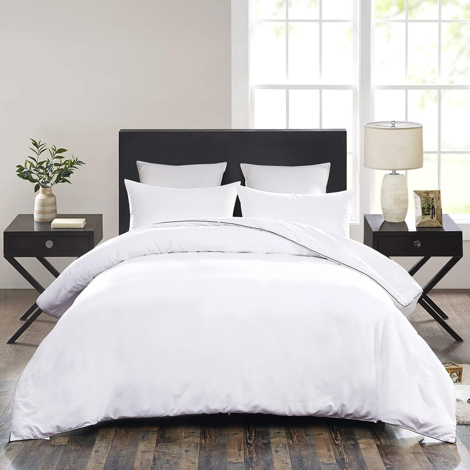 OS OMYSTYLE White Duvet Cover Set-King Size -(92x102inches,White)