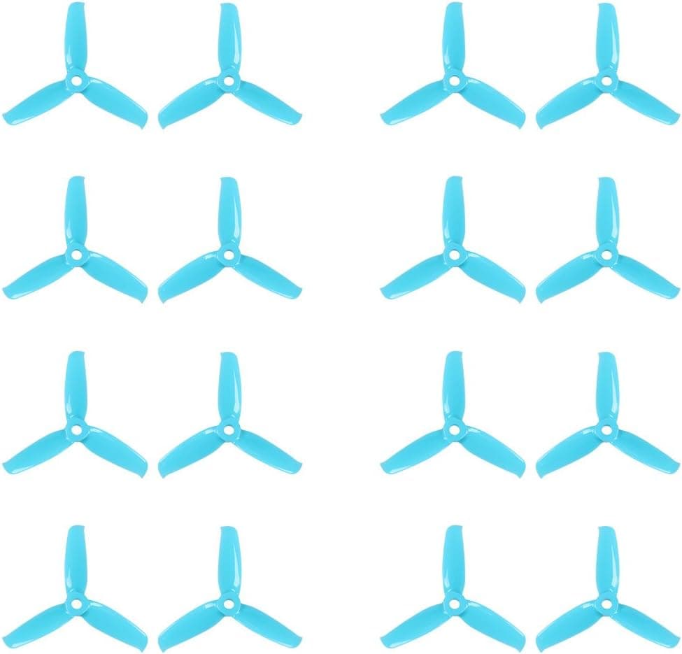 Hobbypark 16pcs 3052 Propellers 3-Blades Tri-Blade 3 inch Props CW CCW 5mm Mounting Hole for 1306-1806 Motor RC Quadcopter & Multirotor FPV Racers (Blue)