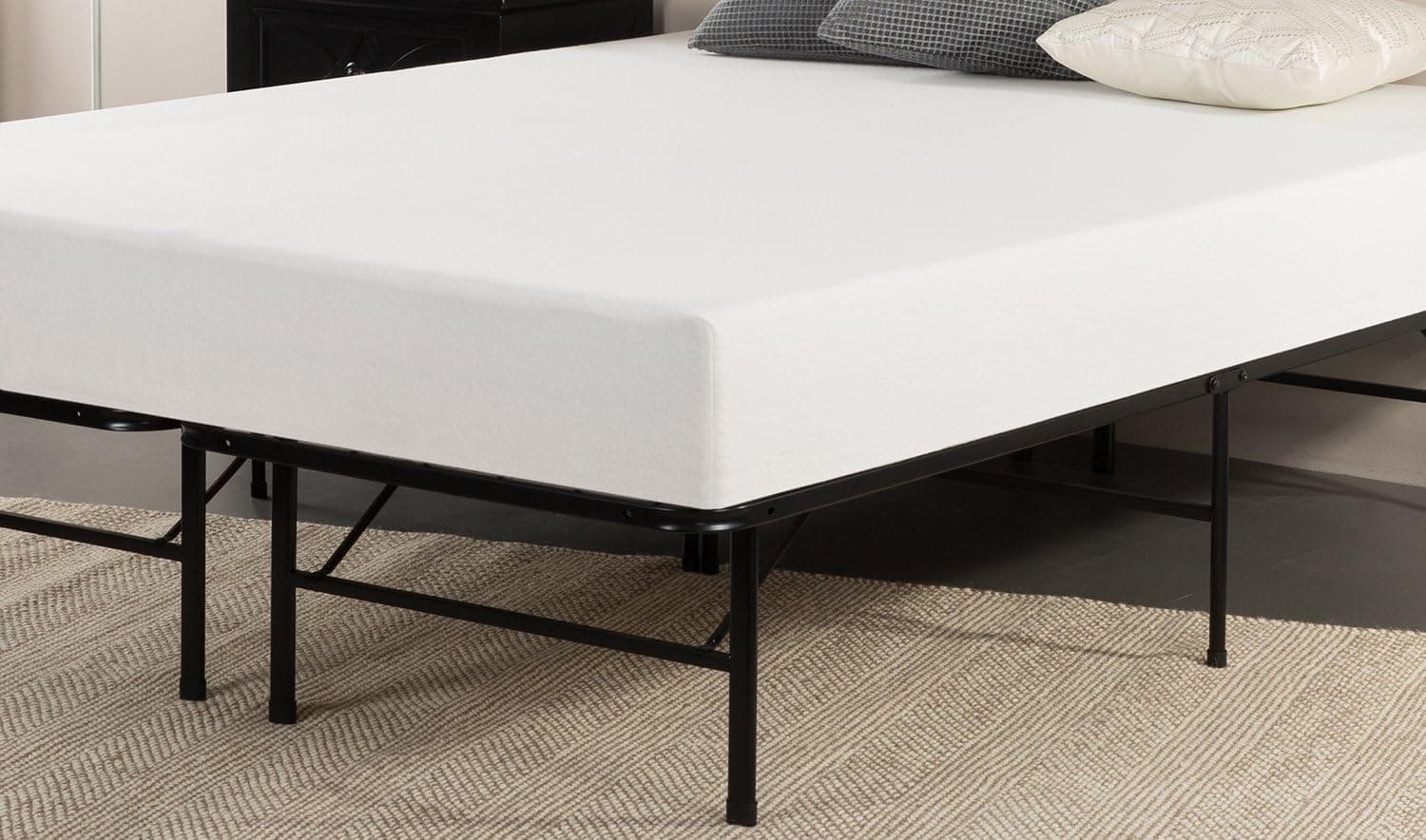 Zinus 8-Inch Pressure Relief Queen Memory Foam Mattress and Platform Metal Bed Frame