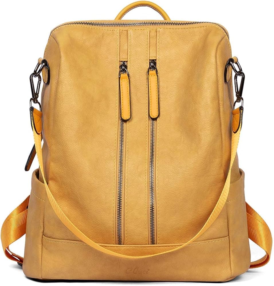 CLUCI Leather Backpack Purse for Women Convertible Large Travel Ladies Designer Fashion Casual College Shoulder Bag