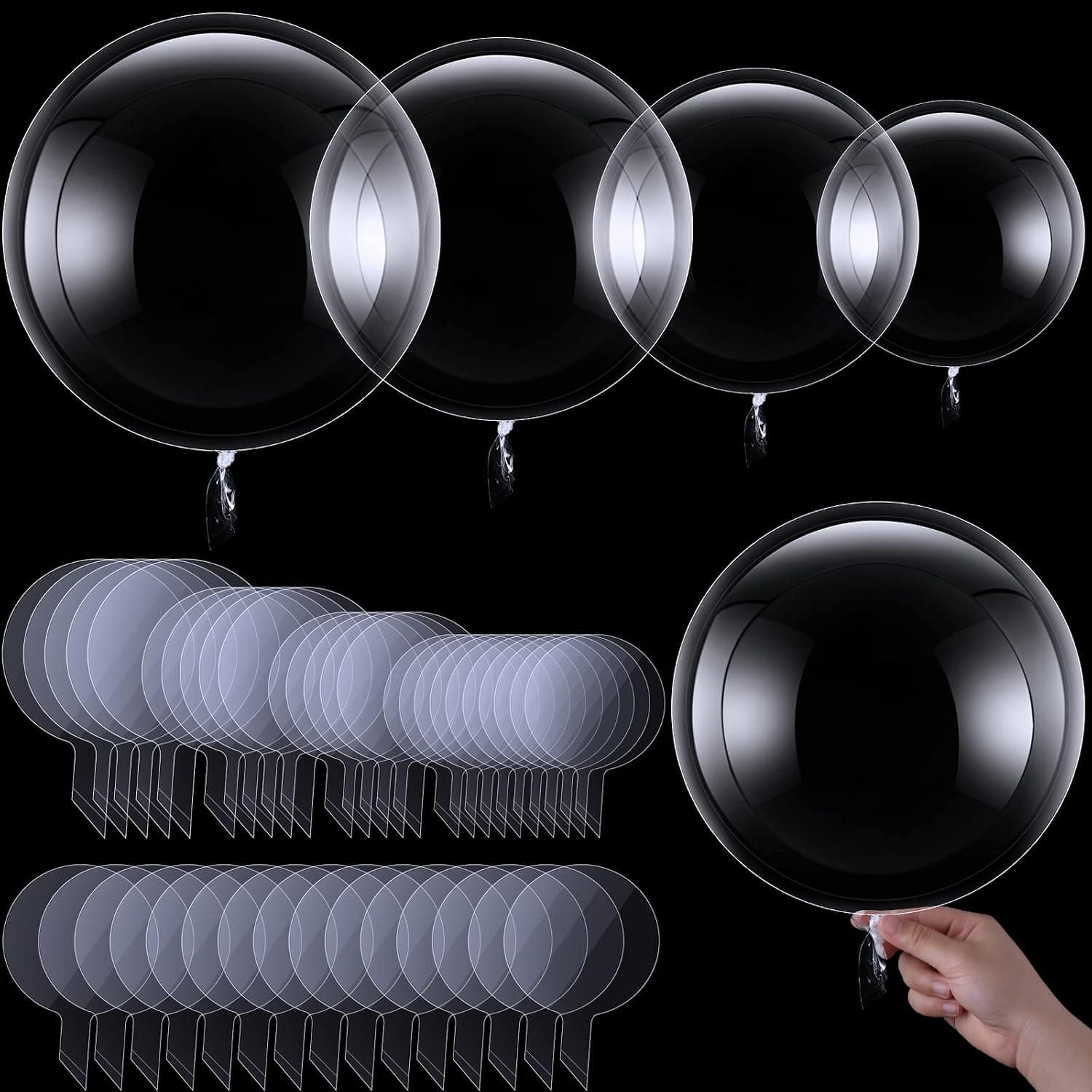 40 Pcs Clear Balloons Bobo Balloons 18 Inch 20 Inch 24 Inch 36 Inch Bubble Transparent Balloon Big Balloon for Wedding Christmas Holiday Birthday Indoor Outdoor Party Decoration