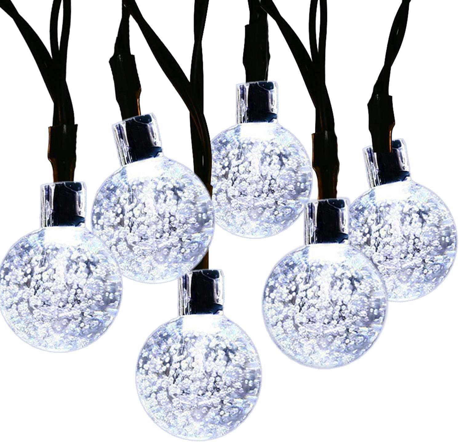 LETTON Solar String Lights Waterproof Outdoor 30 LED 21FT 8-in-1 Mode for Home Christmas-White