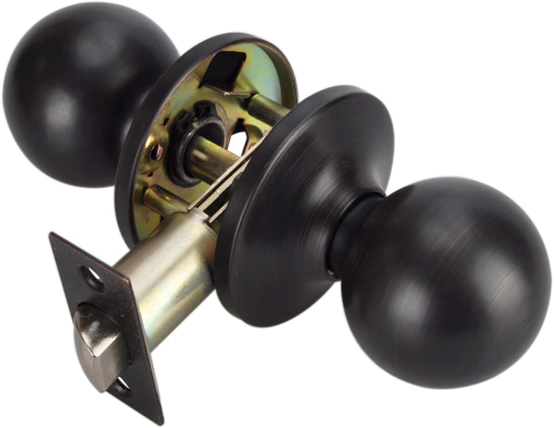 TMC Oil Rubbed Bronze Door Knobs，Classic Passage Door Knob Hall and Closet Handle Lock，Oil Rubbed Bronze Passage,5763-ORB-PS