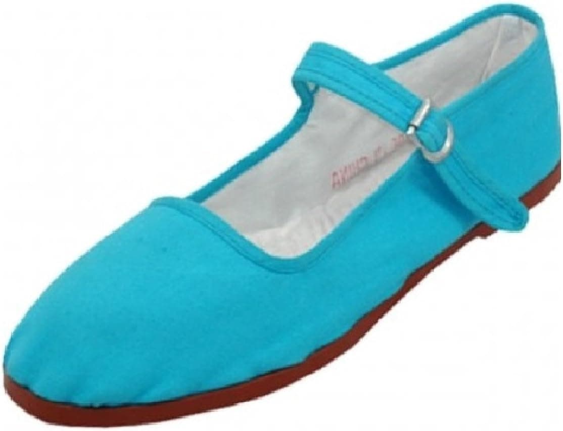 Emuna Womens Cotton Mary Jane Shoes Ballerina Ballet Flats Shoes (6, Turq 114)