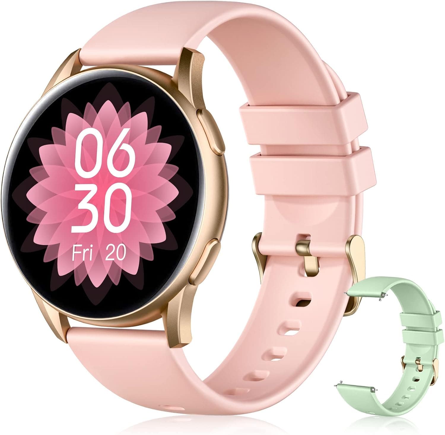 Dirrelo Smart Watches for Women, 2022 Smart Watch Compatible with iPhone Samsung Android Phones, IP68 Waterproof Smartwatch with Blood Oxygen/Heart Rate Monitor/Sleep Tracker, Pink & Mint Green