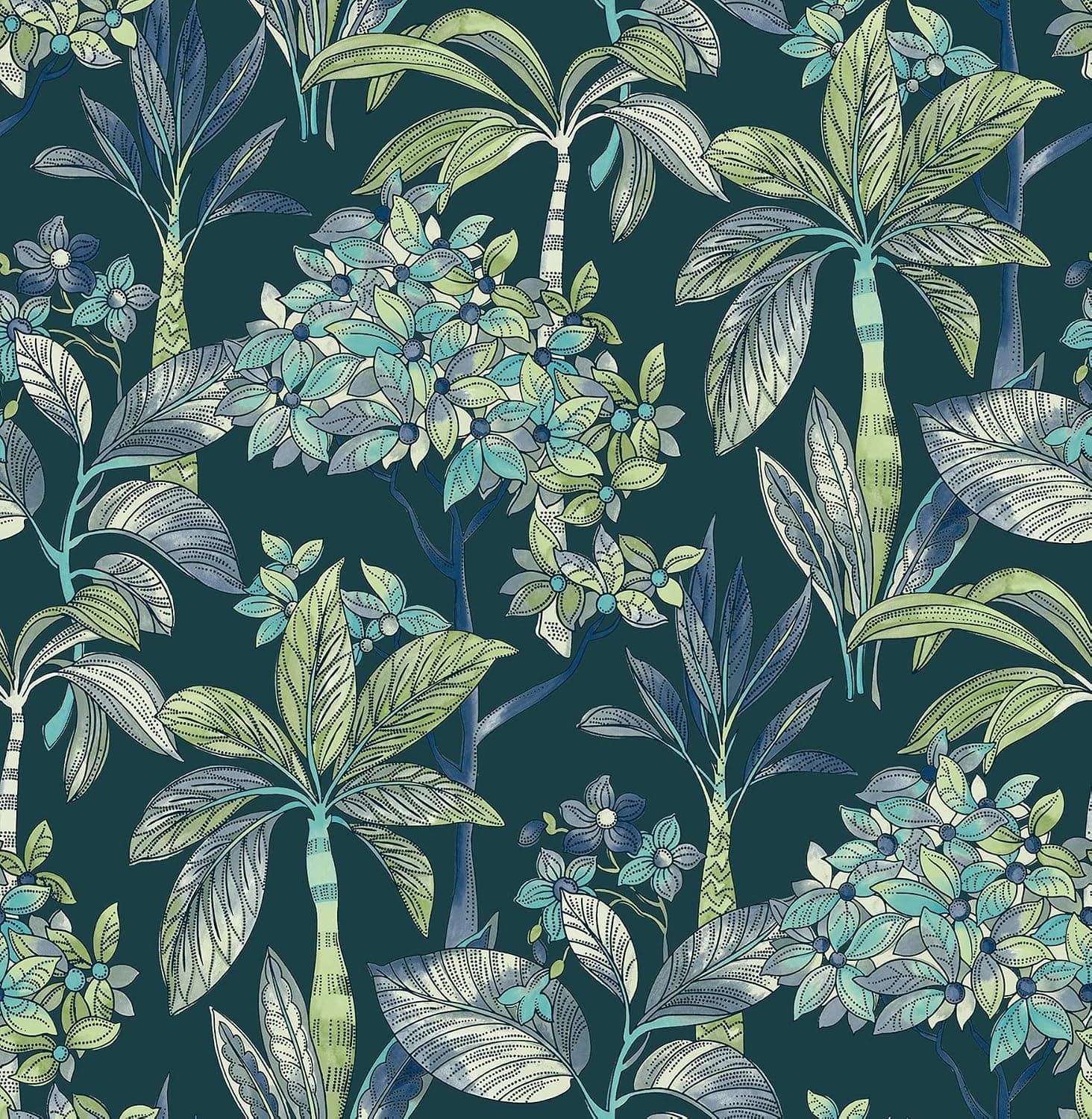 NuWallpaper NUS4316 Panama Peel & Stick Wallpaper, Deep Green