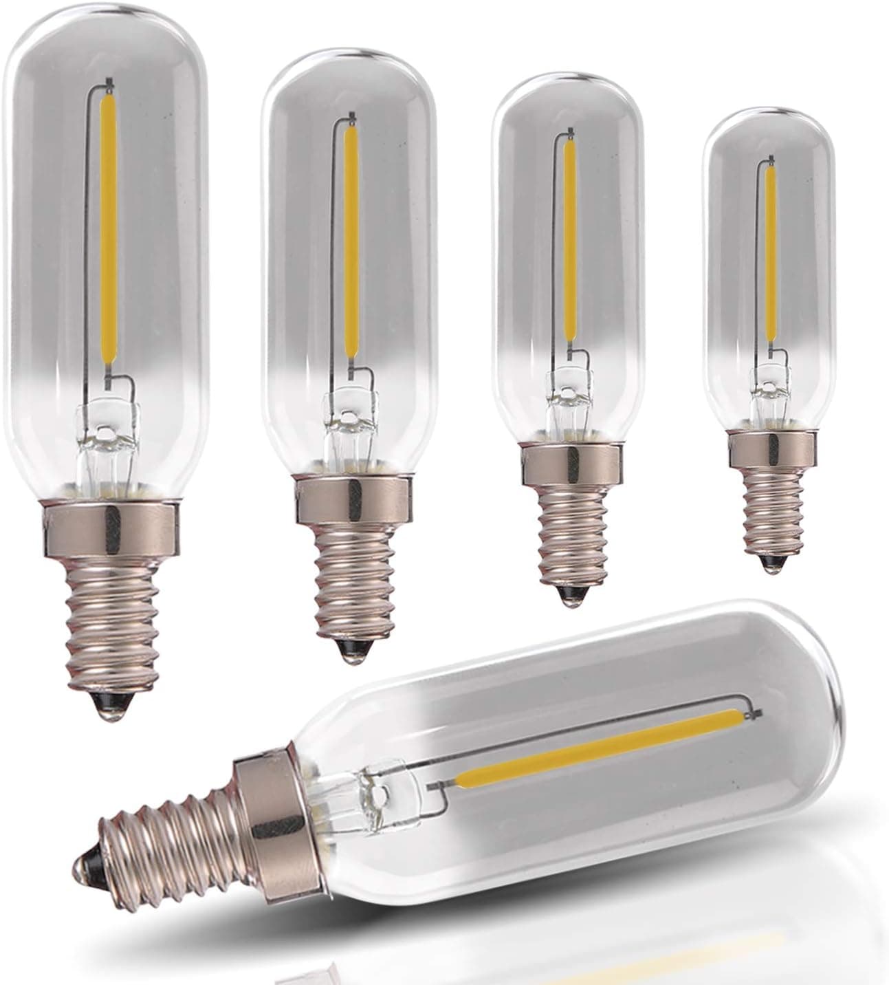 Genixgreen T6 LED Light Bulbs 1W (10W Equivalent) Daylight 4000K Smoke Grey Glass Finishing E12 Candelabra Edison Bulb T25 LED Lamp for Living Room Bedroom Kitchen 100lm CRI 90 Not-Dimmable 5 Pack