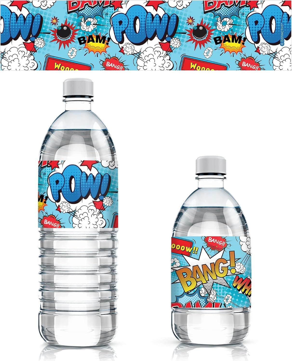 Superhero Birthday Water Bottle Labels - 24 Stickers