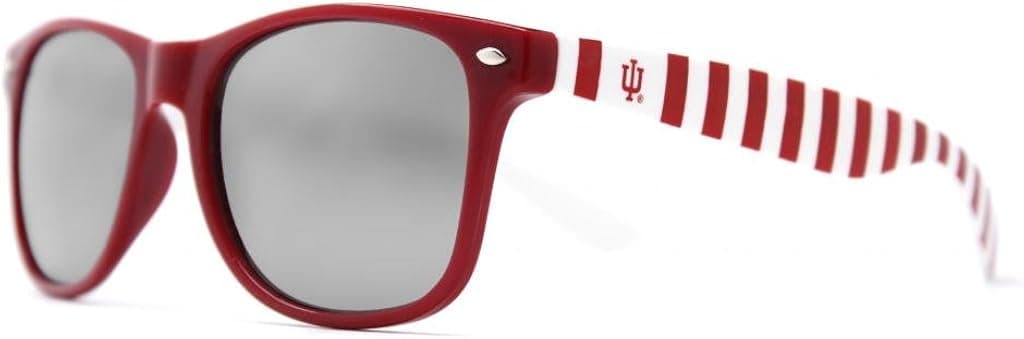 NCAAIndiana Hoosiers Sunglasses-Candy Stripe Frame, Silver Lenses, Red/White, One Size, IND-4