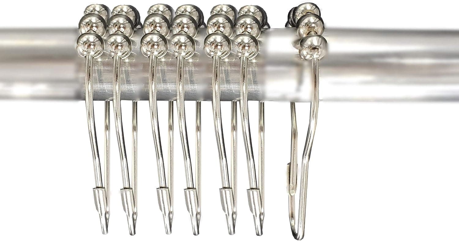 Oternal Shower Curtain Hooks Rings, Stainless Steel Rust-Resistant, Polished Chrome, Set of 12