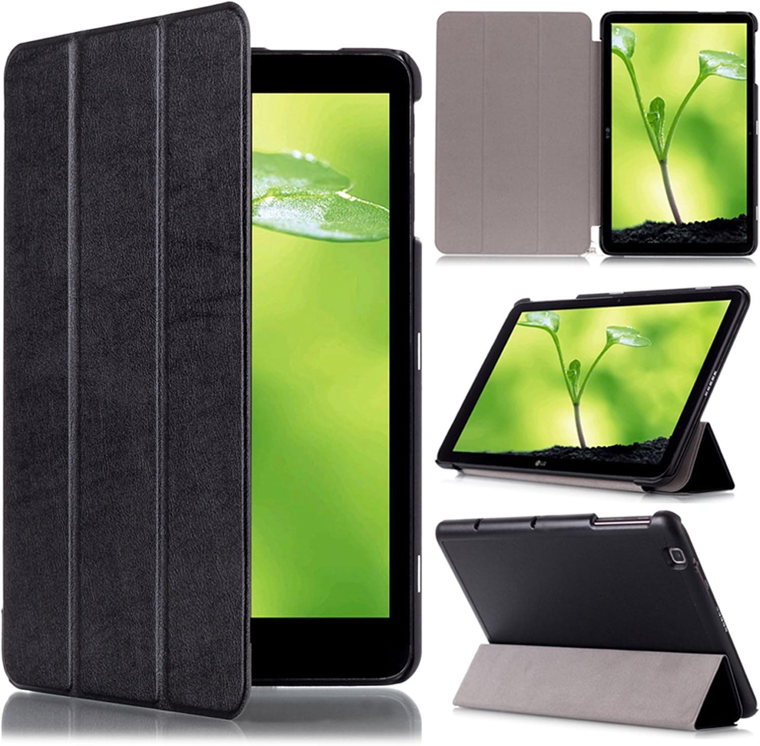 Cellularvilla Ultra Slim Smart Shell PU Leather Flip Folding Stand Case Cover Compatible with LG G Pad 2 V940 10.1 Inch / LG G PAD X 10.1 Inch (V930) Android Tablet (Black)