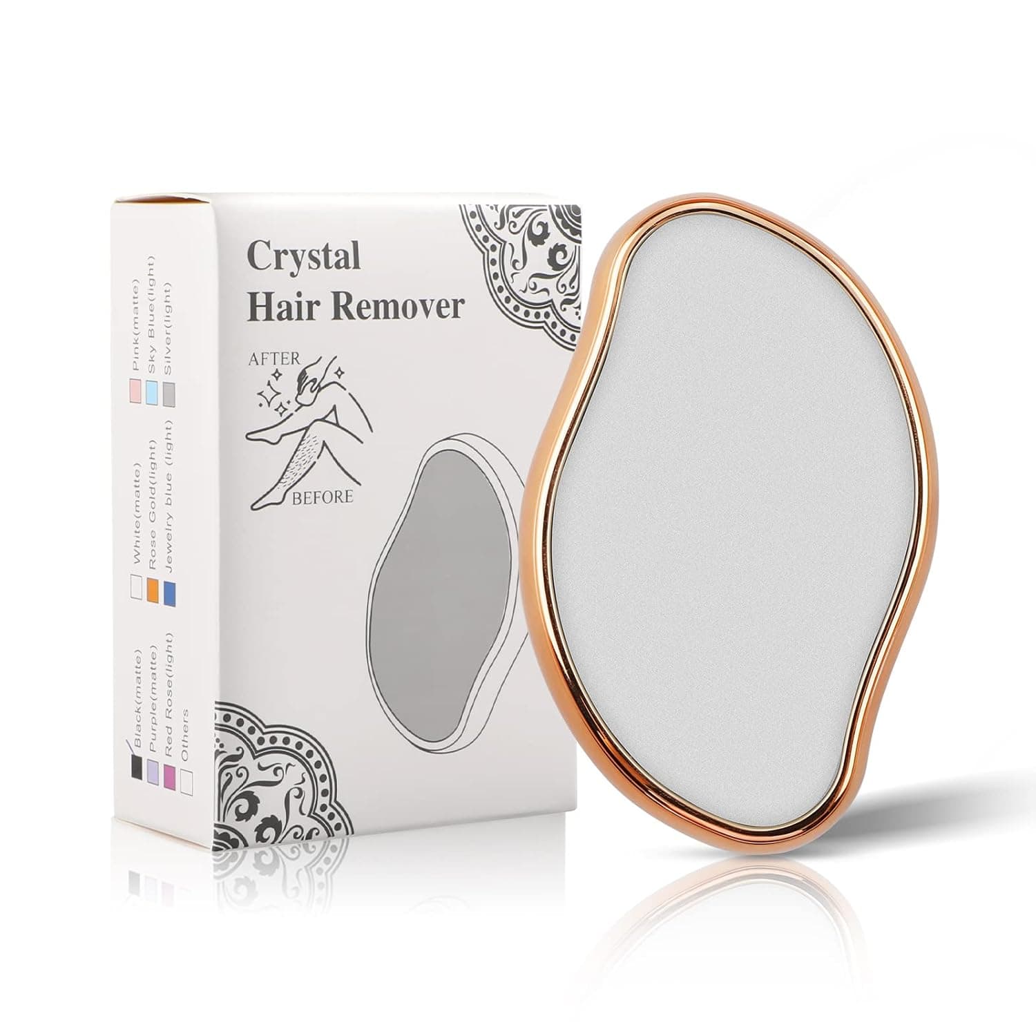 Crystal Hair Eraser for Women and Men, Magic Hair Eraser Painless Exfoliation Magic Crystal Hair Remover Tool Hairo, Crystal Hair Removal for Arms Legs Back(Gold)