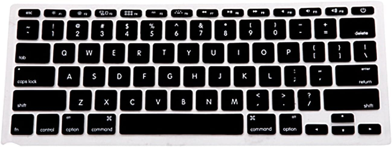 HDE Protective Silicone Keyboard Cover Skin for MacBook Air 11.6 (Model 1370 and A1465), Black
