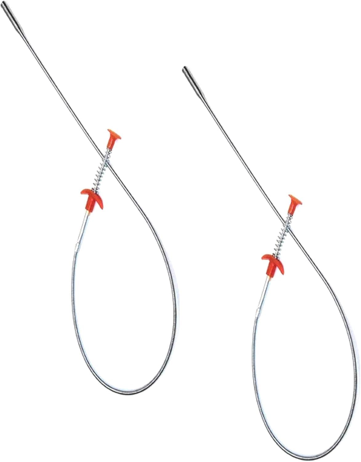 2 ALAZCO 36” Extra Long Flexible Grabber Pickup Tool Retractable Claw Retriever Stick, Snake & Cable Aid - Push Grab & Pick Up - Drain Auger Unclog Hair from Sink Drain Toilet Clean Dryer Vent