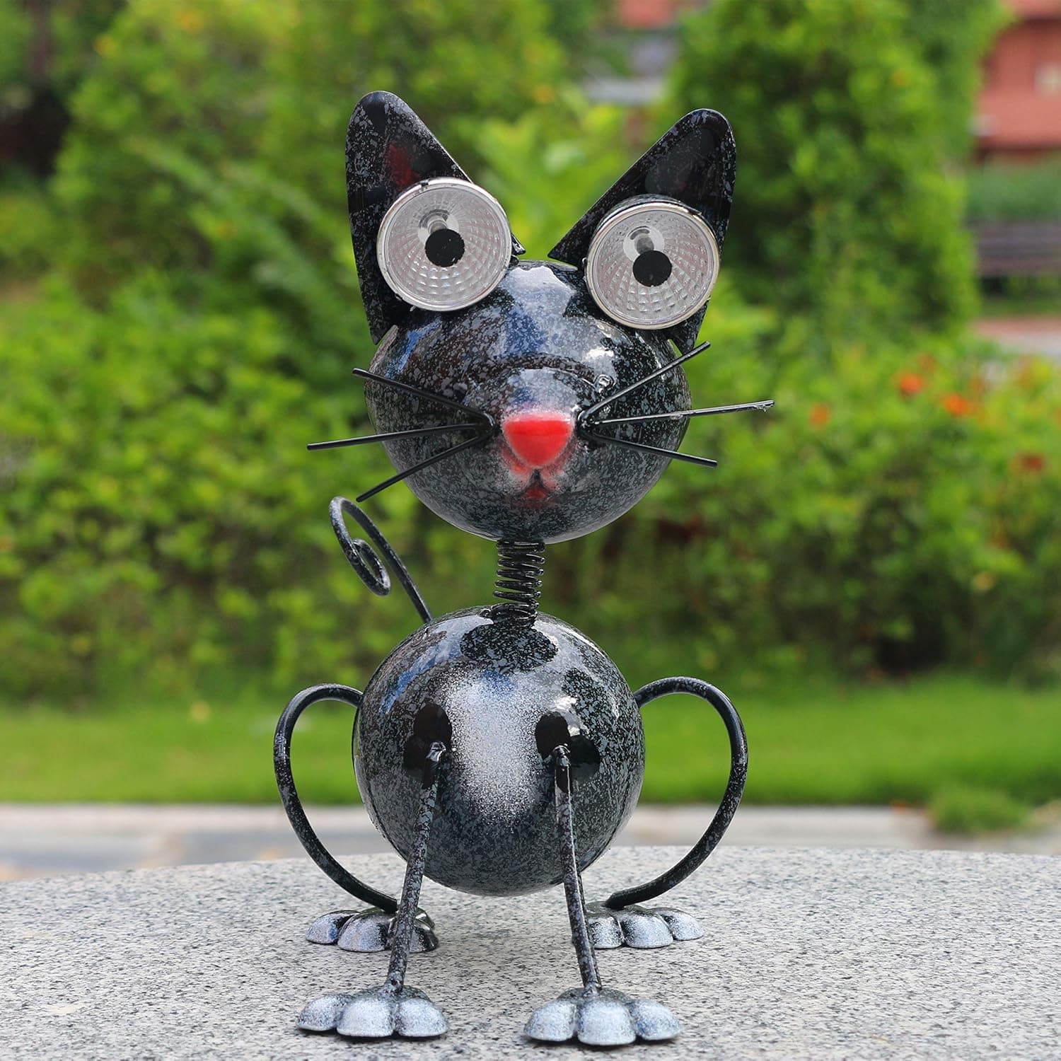 LED Garden lamp Solar Energy Animal Waterproof lamp Outdoors Decorate Statue lamp Backyard Alley Metal Black cat Statue Lawn Street lamp Halloween Balcony Luminescent lamp