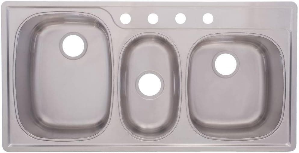 Franke OTSK954BX 20 Gauge Offset Triple Bowl Stainless Steel 43x22in. Topmount Sink