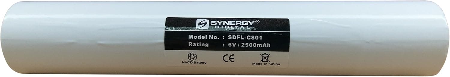 Synergy Digital Flashlight Battery, Works with Streamlight 20170 Flashlight, (Ni-CD, 6V, 2500 mAh) Ultra High Capacity Battery
