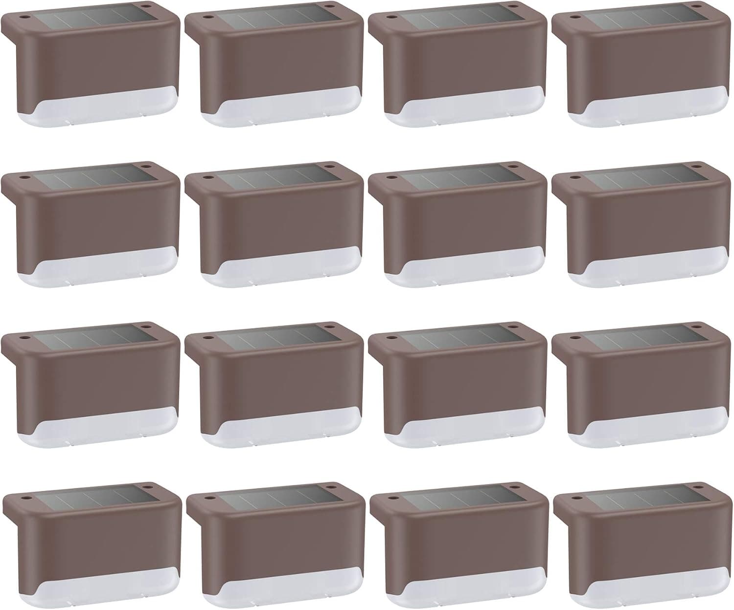 Slopehill Sloar Step Lights, 16PCS Solar Deck Lights, Warm Warning Outdoor Waterproof Led Lamp, Ideal Lighting Decor for Patio, Stairs, Yard, Garden, Pathway, Step and Fences(Soft White) (16pcs)