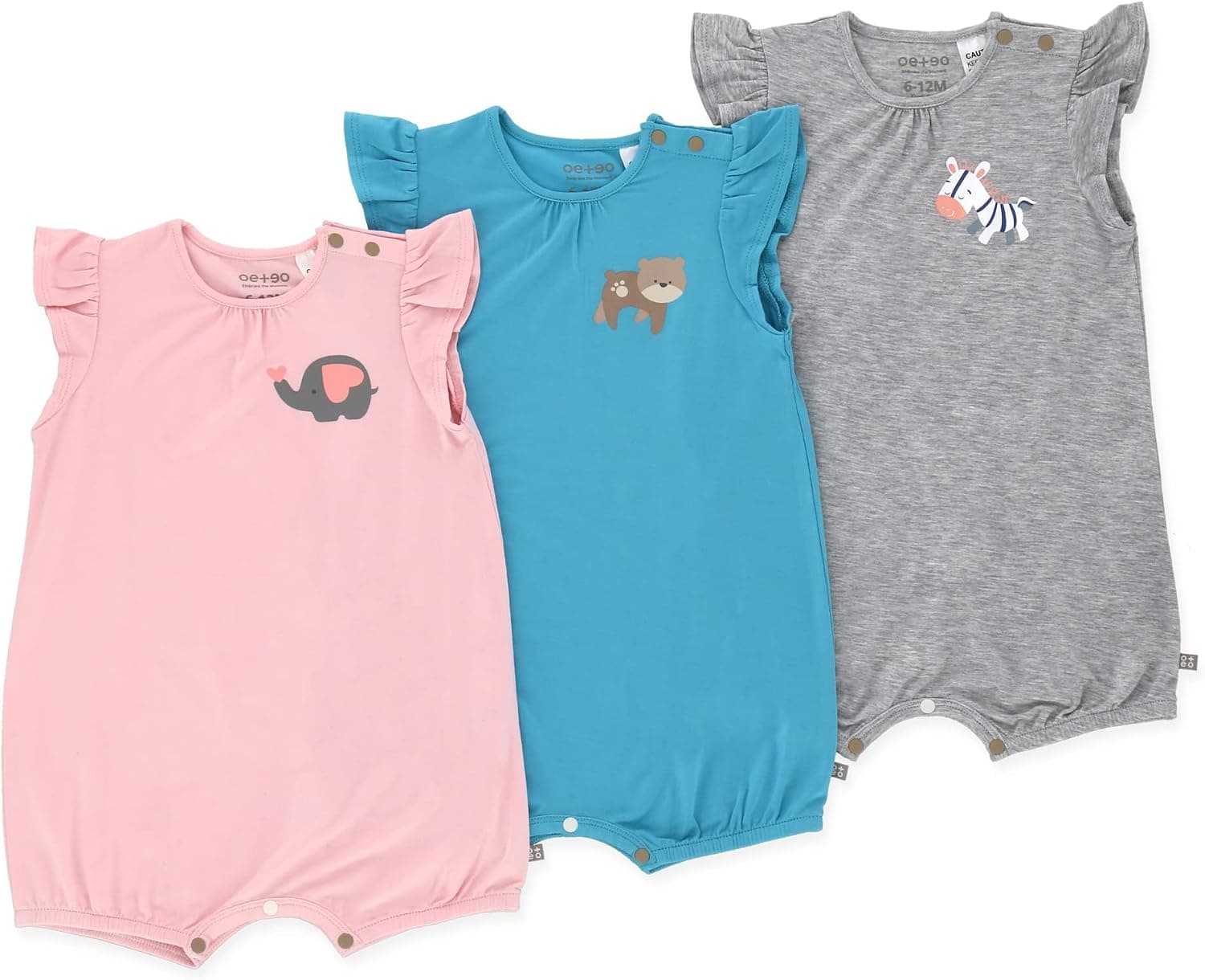 OETEO One-Piece Short Sleeve Baby Rompers Set - Viscose from Bamboo