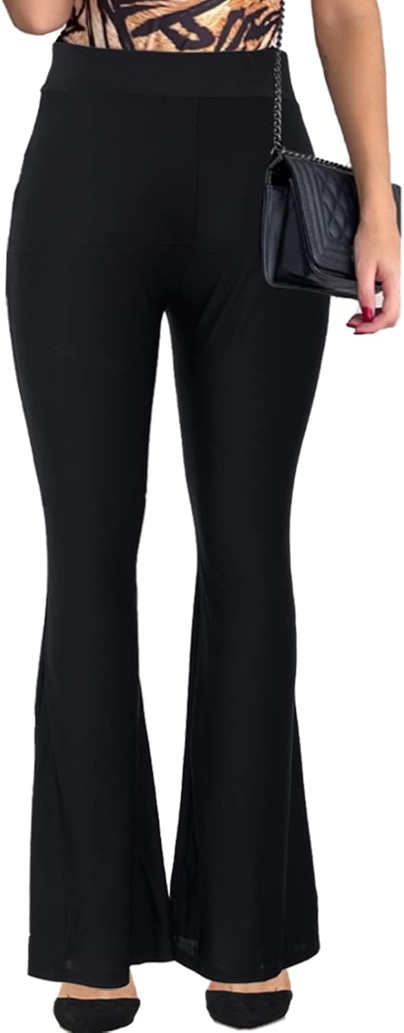 elselect Women's High Waisted Yoga Flare Pants Palazzo Wide Leg Casual Work Hippie Boho Bell Bottom Lounge Summer Pants