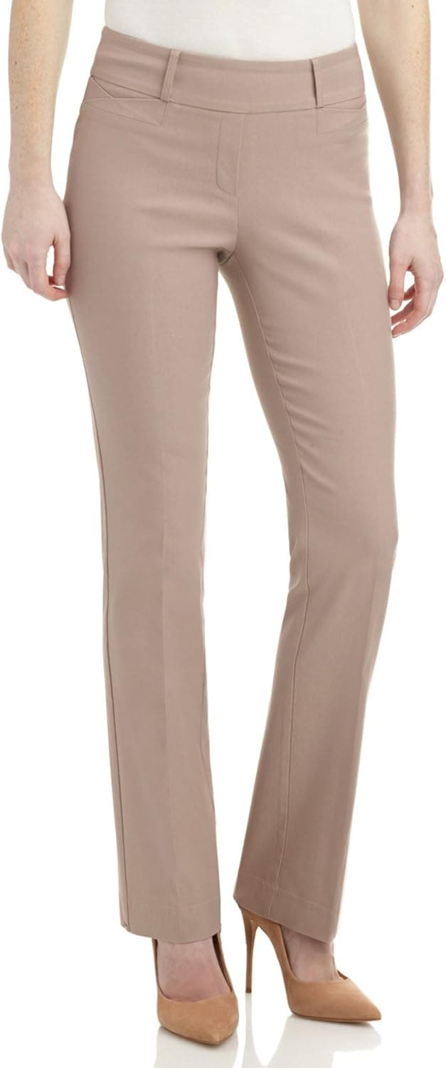 Rekucci Womens Ease Into Comfort Fit Barely Bootcut Stretch Pants