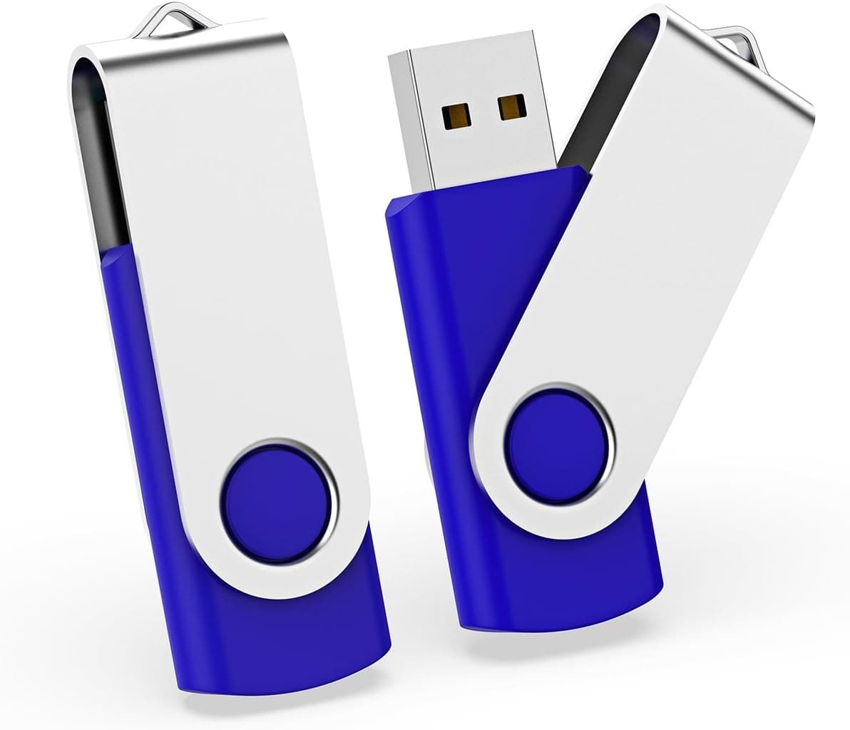 64G USB Flash Drive 2 Pack, K&ZZ Thumb Drive Flash Drives Memory Sticks USB2.0 Pen Drive Swivel Deisgn USB Drives for Fold Digital Data Storage for PC Laptop, 64 GB 2 Pack Bulk