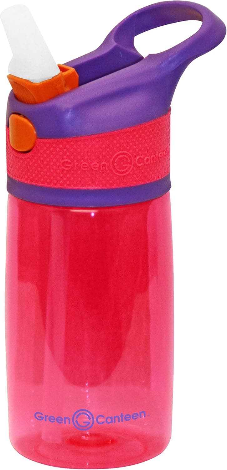 Green Canteen Single Wall Tritan Plastic Kids Bottle, 12 oz, Purple/Pink