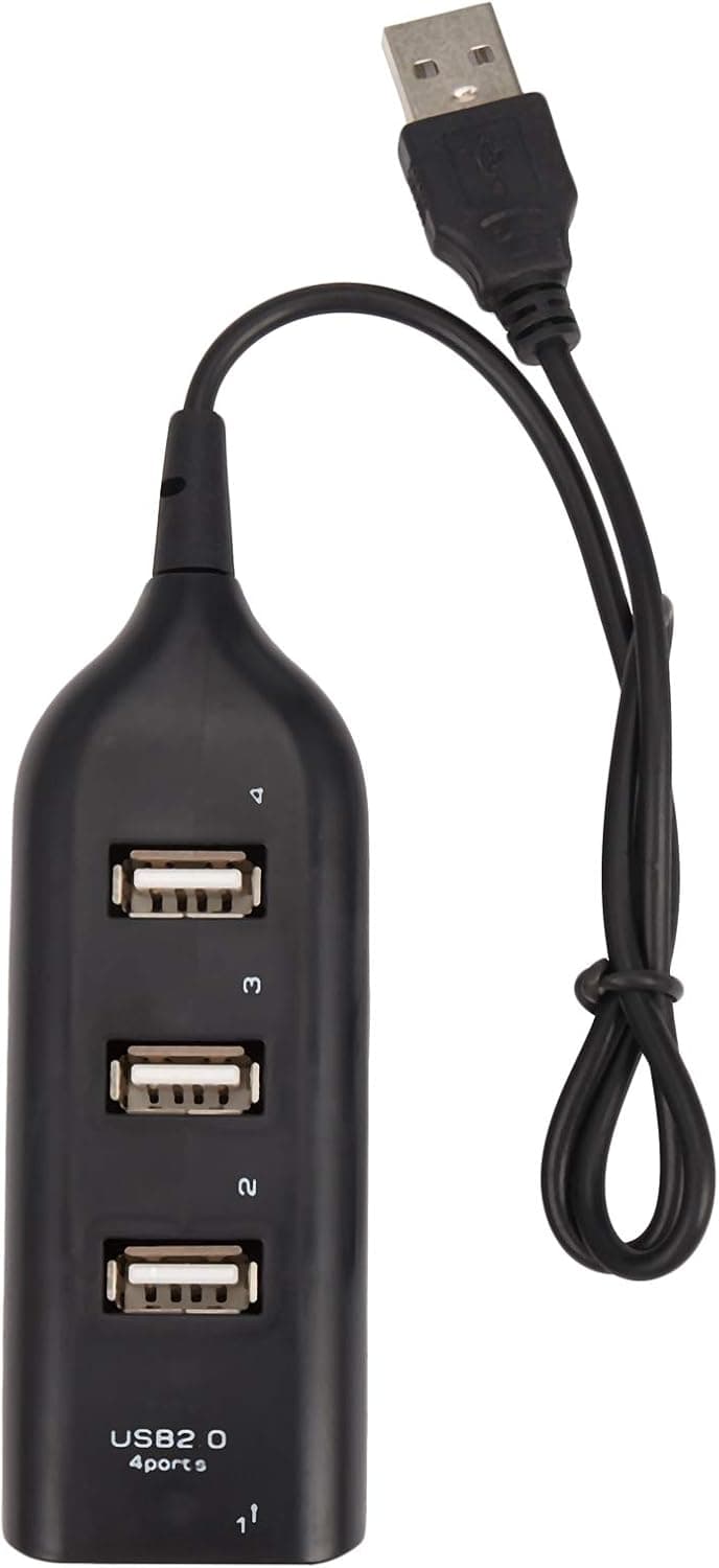 Semoic High Speed Micro Mini 4 Ports 2.0 USB HUB Splitter Adapter for Laptop PC Notebook Receiver Computer Peripherals Accessories:Black