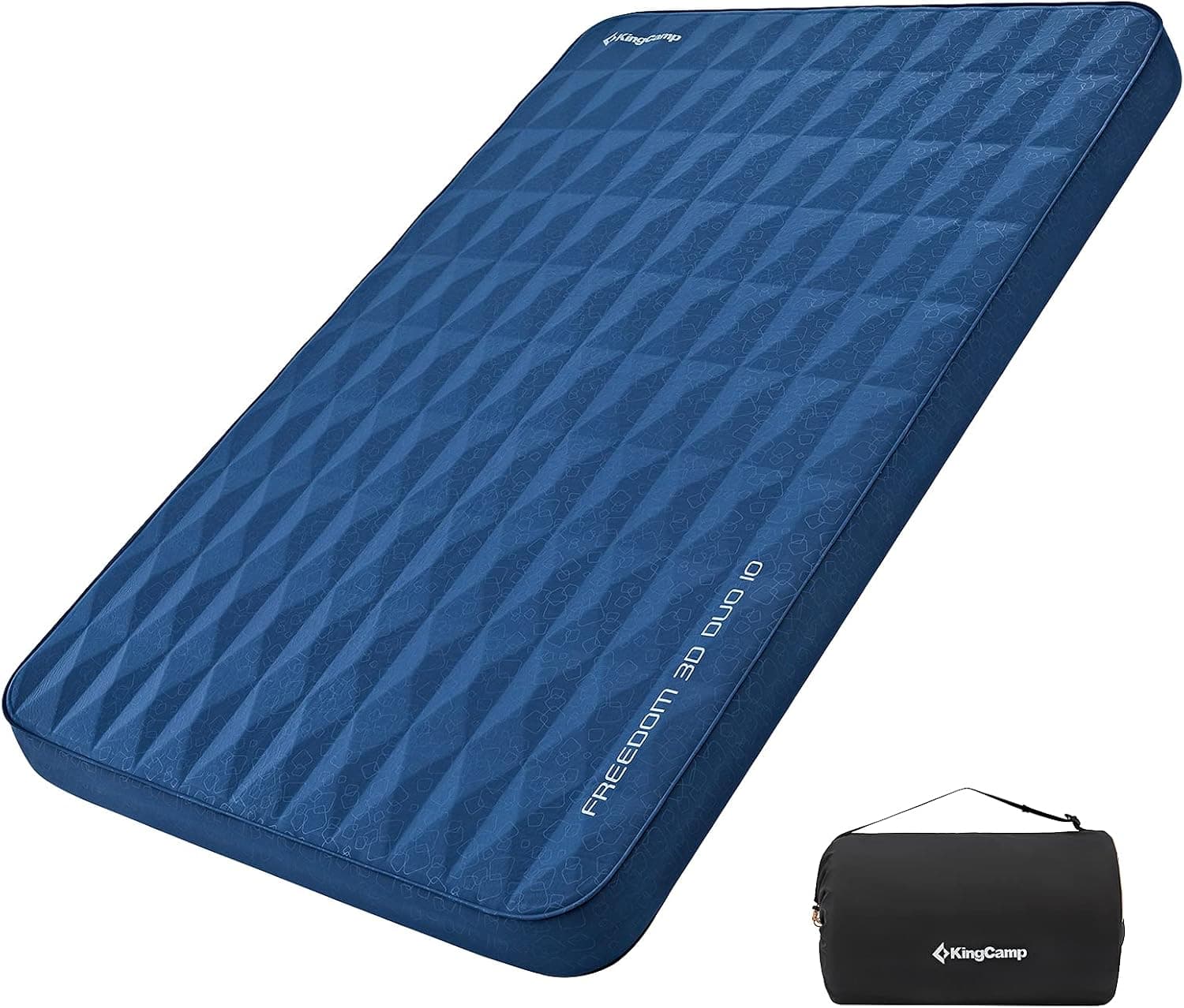 KingCamp Premium Self Inflating Sleeping Pad for Camping, 4Inch Thick Double Camping Pad 11 R-Value 3D Camping Mattress Ultra Comfortable & Warm Thick Sleeping Mat for Car Camping Tent…