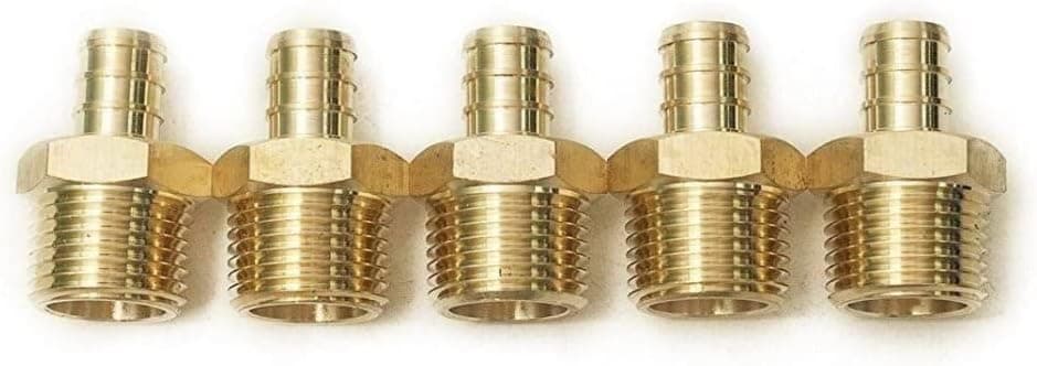 VENTRAL PEX 1/2" x 1/2" Male NPT Threaded Adapter - Brass Crimp Fitting