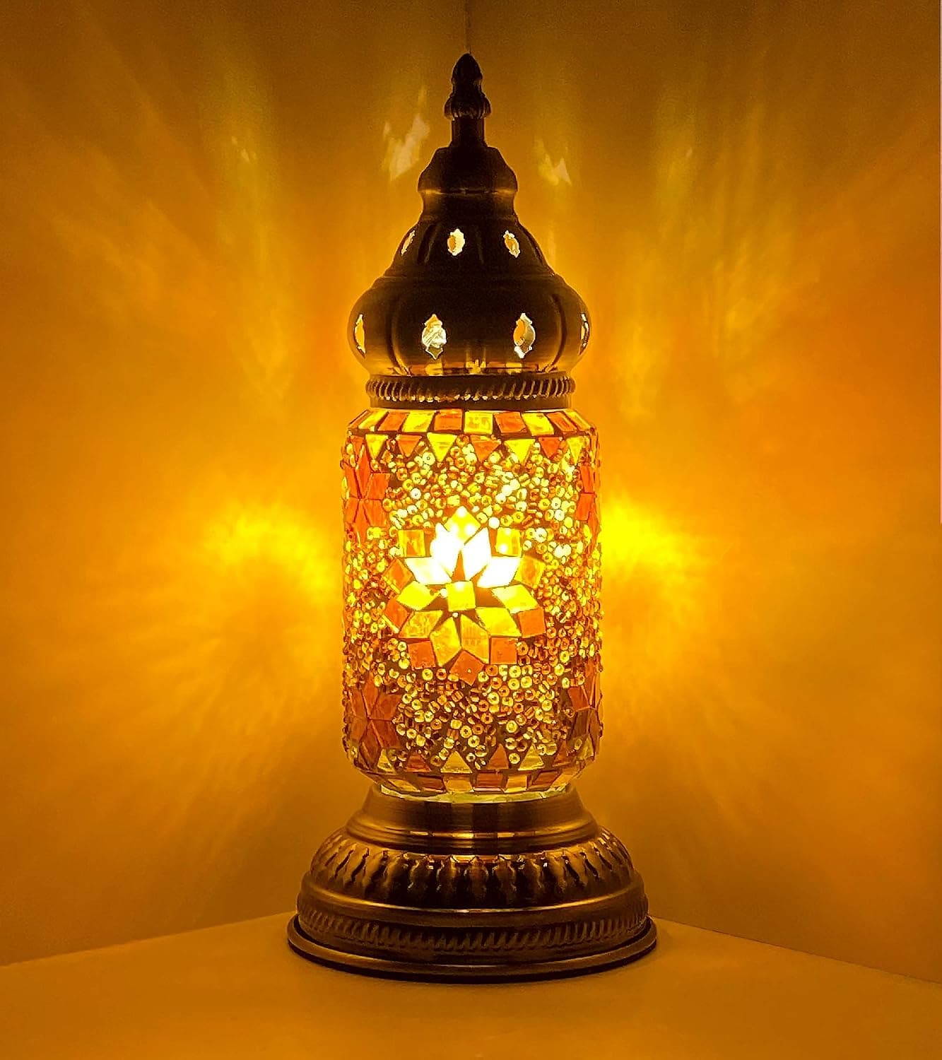 Marrakech Tiffany Style Turkish Table Lamp Mosaic Stained Glass Living Room Lamp Boho Table Lamp Moroccan Lantern Table Lamp Antique Bedside Lamp (10)