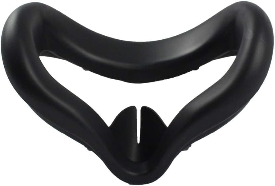 URBANSUN VR Face Silicone Cover for Oculus Quest 2 VR Headset Soft Anti-Sweat VR Washable Light Blocking Cover (Black)