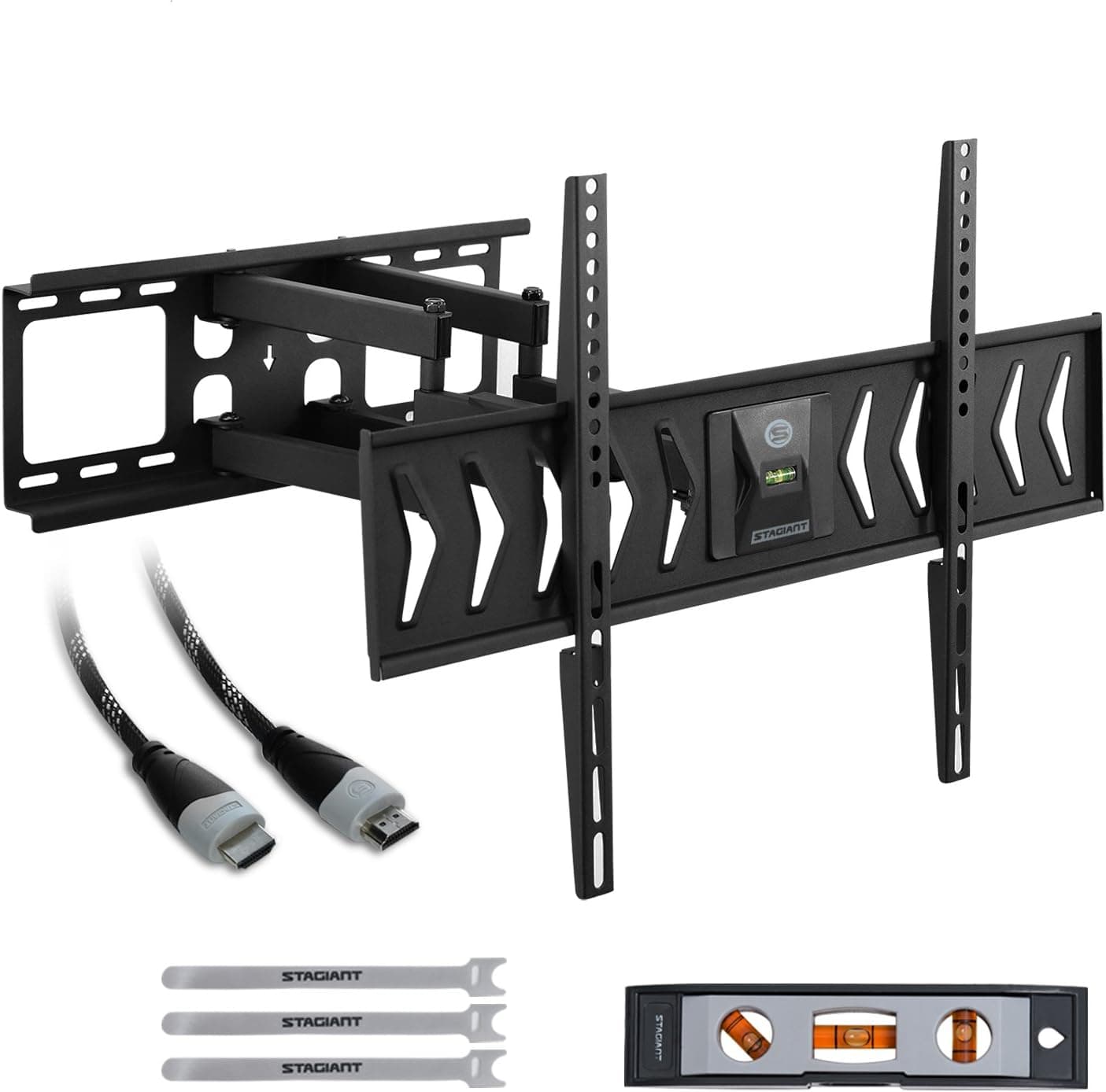 TV Wall Mount Bracket Full Motion Tilt Swivel Articulating Arm for 36-70 Inch LED LCD Flat Screen TVs with HDMI Cable VESA 600 x 400 mm Fits 16" Studs by Stagiant