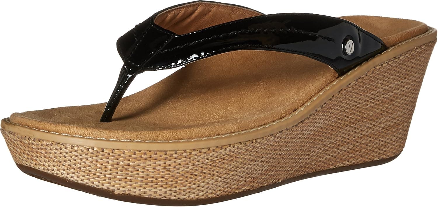 Vionic with Orthaheel Technology Grenada Wedge Thong Sandals
