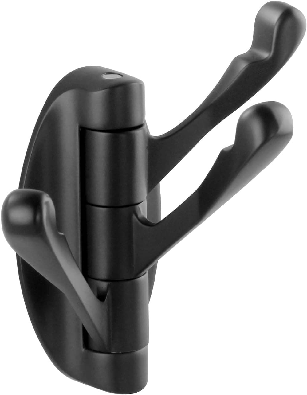 KOKOSIRI Swivel Hooks Solid Metal Foldable Towel Hooks with Multi Three Rotating Arms Swing Arm Triple Robe Hook Hanger, Wall Mounted, Matte Black, B1009BK-P1
