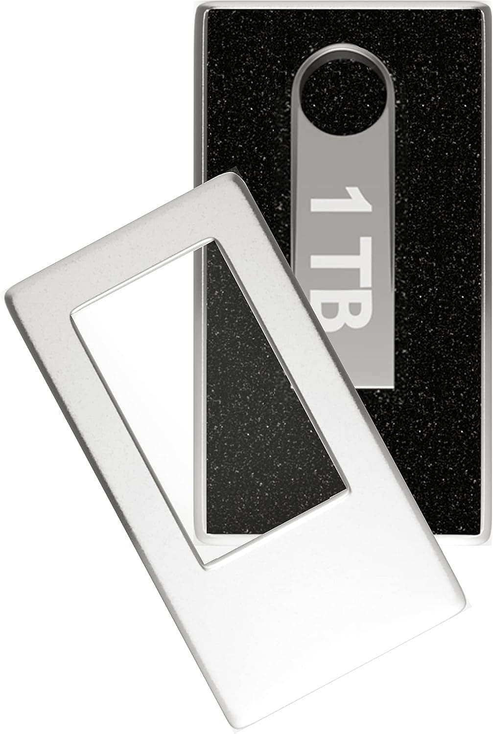1tb Thumb Drive, USB Flash Drive Memory Stick for Storage and Backup (Silver Black)