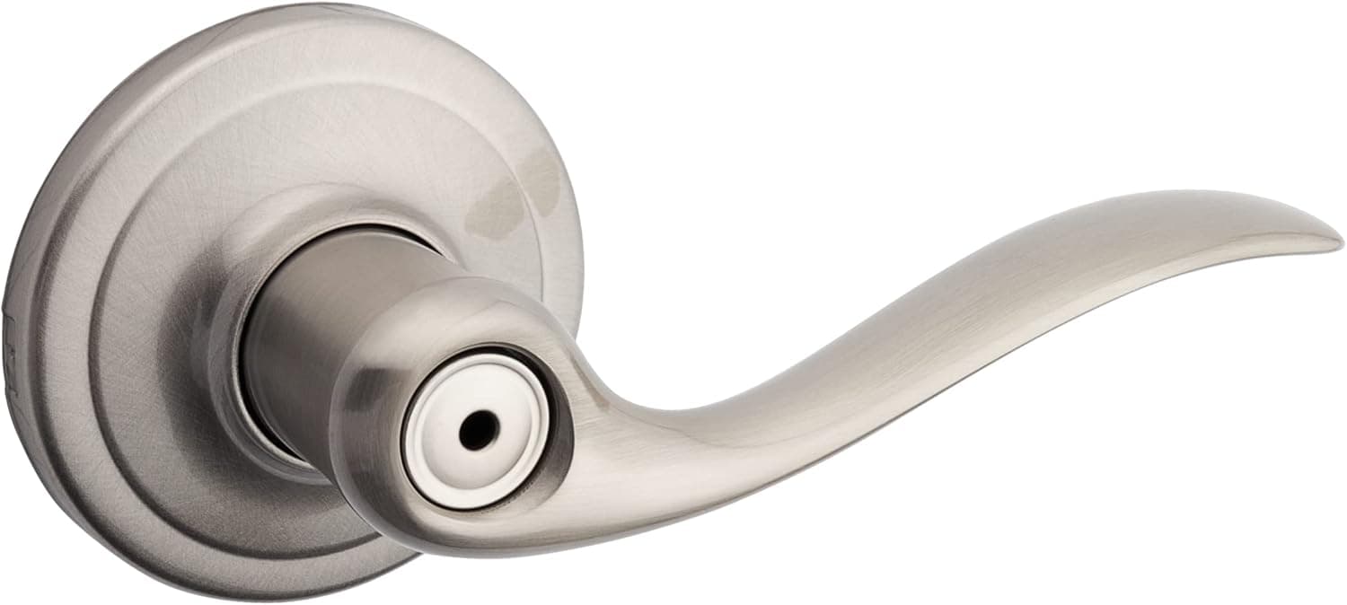 Kwikset Tustin Bed/Bath Lever with Microban Antimicrobial Protection in Satin Nickel (97300-726)
