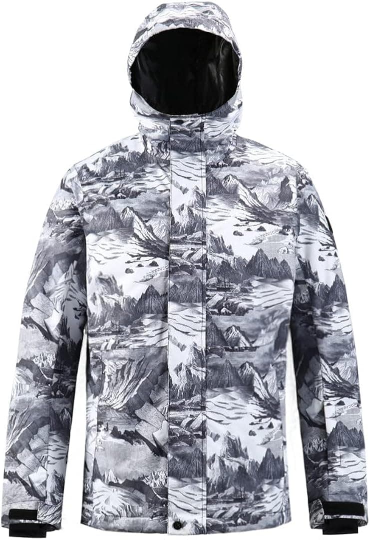 IMPHUT Men Snowboard Jacket Ski Jacket Men Ski Coat Pants Waterproof Warm Snow Coat Hooded Winter Snowboarding Skiing Bibs
